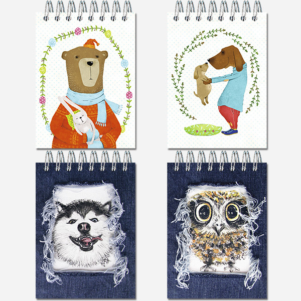 Блокнот А7 40л "Веселое ассорти" гребень, Полином/2925 (100)