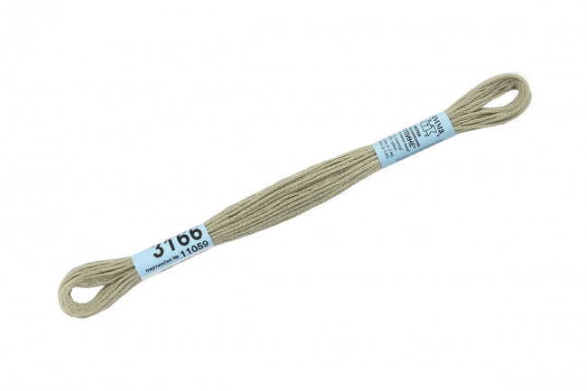 Нитки для вышивания "Gamma"    мулине  ( 3071-3172 )  100% хлопок     8 м №3166 гр.серый