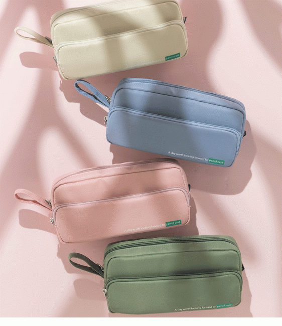 Пенал для канцелярских принадлежностей на 2 отделения, с внутренним подкладом, Магистр, черный, синий/ TM00510