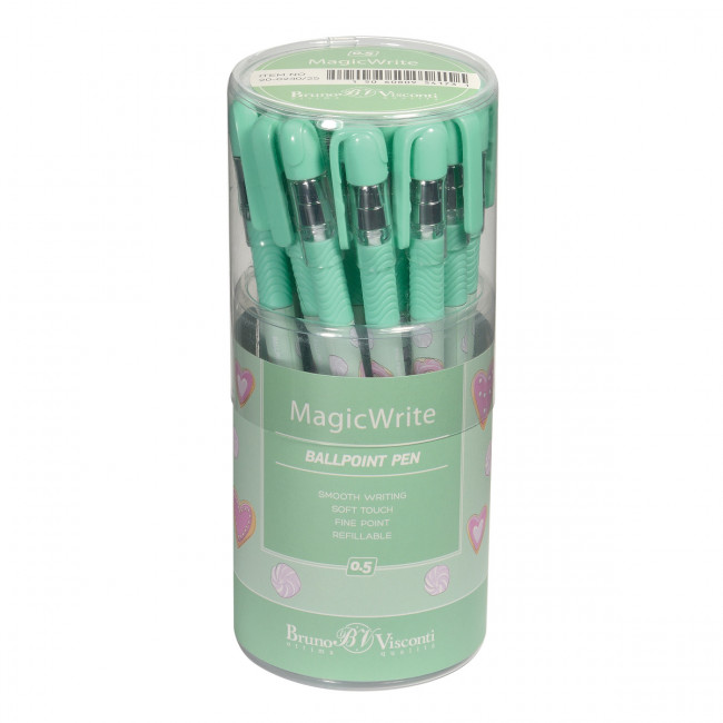 Ручка шариковая 0,5мм синяя "MagicWrite. Сладкое настроение. Сердечки", BV/20-0240/25 (24)