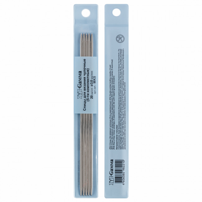 Спицы  GAMMA 5-ти компл.   BC2   бамбук  d 3.5 мм  20 см  5 шт (10)