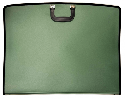 Папка для чертежей и рисунков 590*460*50, пластиковая, на молнии с трех сторон, с внутренним карманом, с внутренними удерживающими резинками, Cobest/F6124