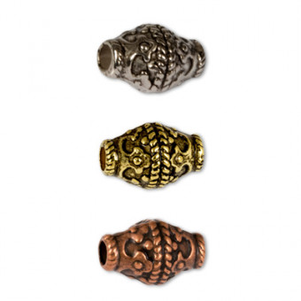 Бусина пластик под металл 16 x 10мм, античная бронза, 25 шт ± 1 шт, Zlatka/PBM-11