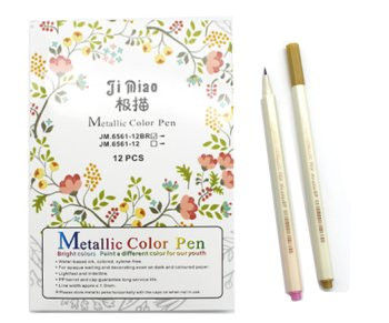 Скетч-маркеры Металлик 12 цв. BRUSH MT-1 тонкие 1-3 мм, шестигранные, в к/кор №JM6561 (1/216)