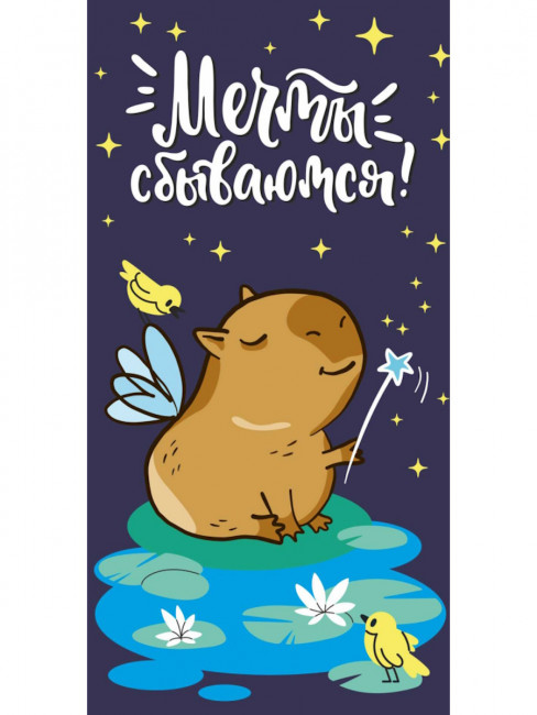 Конверт для денег "Мечты сбываются!", капибара-фея, MILAND/1-05-0241 (10) Конверт для денег "Мечты сбываются!", капибара-фея, MILAND/1-05-0241 (10)