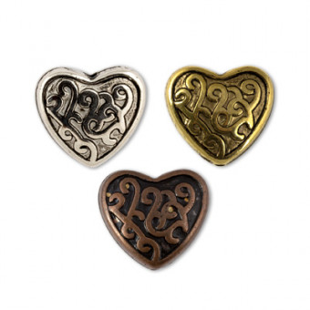 Бусина пластик под металл 19 x 18 мм, античное серебро, 25 шт ± 1 шт, Zlatka/PBM-47