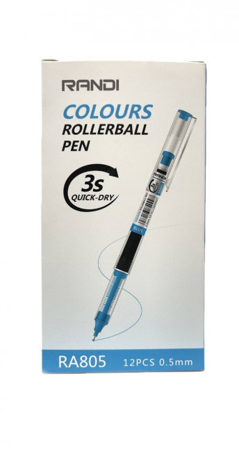 Ручка роллер 0.5 мм, синяя, Randi/RA805син (12)