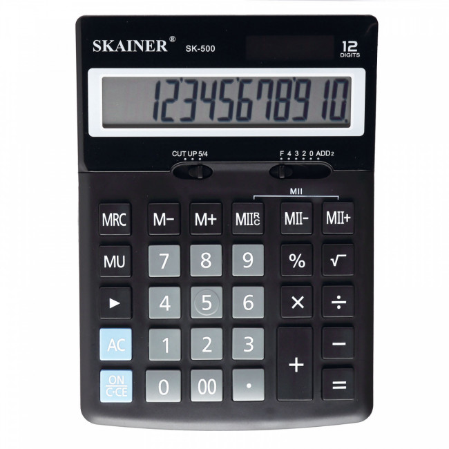 Калькулятор настольный 12-разрядный, средний, черный, размер: 123 x 171 х 31мм, SKAINER/SK-500