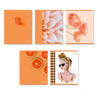 Тетрадь 96 клетка "Абрикосовый краш" скрепка, Светоч (5/30)