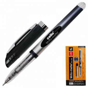 Ручка шариковая черная 0,5мм "WRITO METE" на масляной основе, пиш.резерв 10км, ET-8048-20 (12/72)