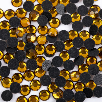 Страз клеевой 6 - 6,5мм  акрил, №008 т.желтый, 144шт, SS30, Zlatka/RS/144/6 №008