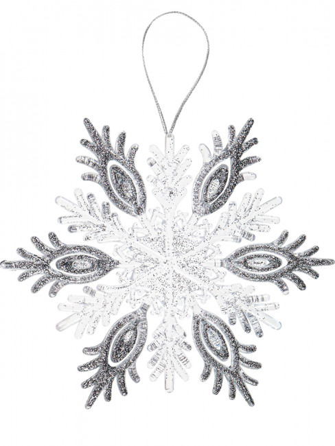 Новогоднее подвесное украшение 5см "Королевская снежинка" 12.5*12.5см, MILAND/НУ-7469