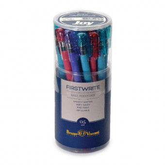 Ручка шариковая 0,5мм синяя "FirstWrite. Joy", 3 цвета ассорти, BV/20-0283 (24)