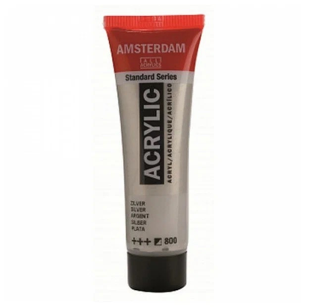 Краска акриловая Amsterdam туба 20мл №800 Серебряный